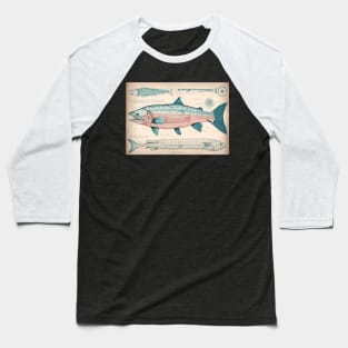 Sockeye Salmon Fish Print Baseball T-Shirt